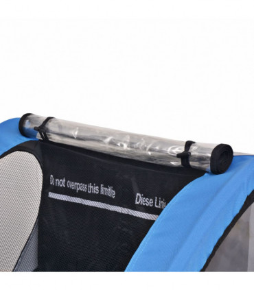 Kids' Bicycle Trailer Grey and Blue 30 kg