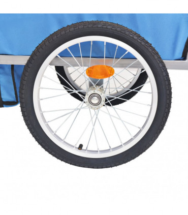 Kids' Bicycle Trailer Grey and Blue 30 kg