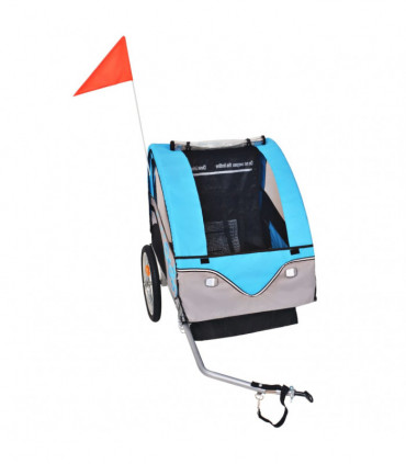 Kids' Bicycle Trailer Grey and Blue 30 kg