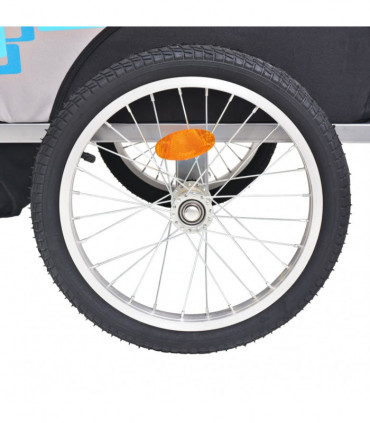 Kids' Bicycle Trailer Grey and Blue 30 kg