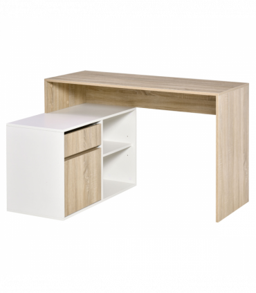 L-Shaped Corner Computer Desk  Oak and White