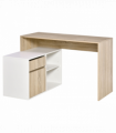 L-Shaped Corner Computer Desk  Oak and White