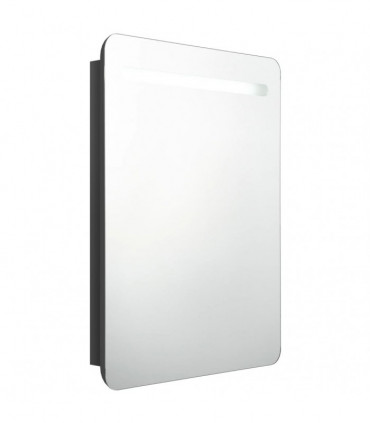 LED Bathroom Mirror Cabinet Shining Black 60x11x80 cm
