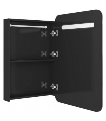LED Bathroom Mirror Cabinet Shining Black 60x11x80 cm