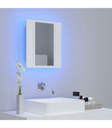 LED Bathroom Mirror Cabinet White 40x12x45 cm Acrylic
