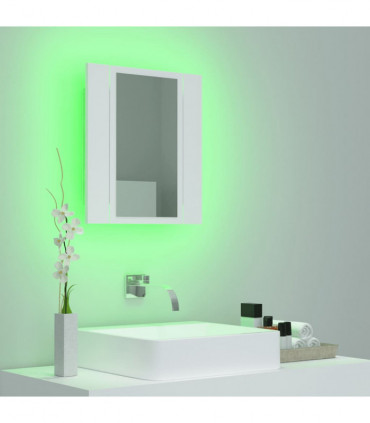 LED Bathroom Mirror Cabinet White 40x12x45 cm Acrylic