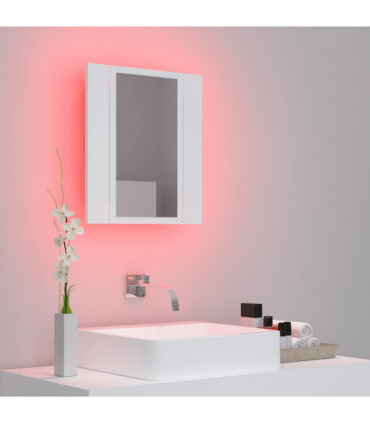 LED Bathroom Mirror Cabinet White 40x12x45 cm Acrylic