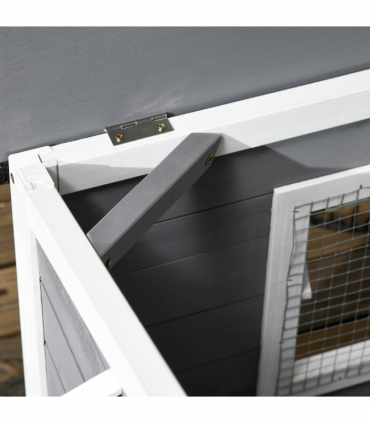 Large Wooden Dog Kennel for Outside 109L x 79W x 72H cm, Grey