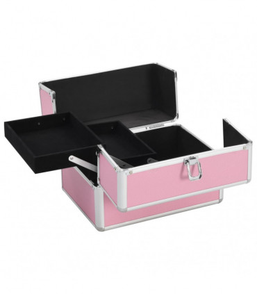 Make-up Case 22x30x21 cm Pink Aluminium