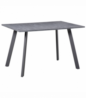 Modern Rectangular Dining Table with Metal Legs Indoor, Dark Grey