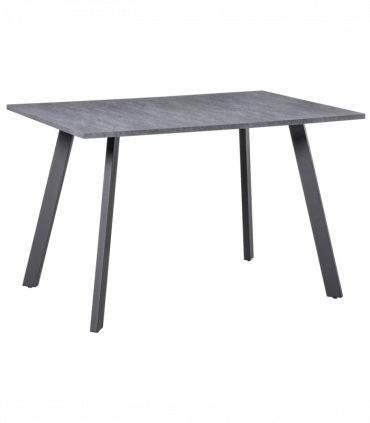 Modern Rectangular Dining Table with Metal Legs Indoor, Dark Grey