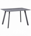Modern Rectangular Dining Table with Metal Legs Indoor, Dark Grey
