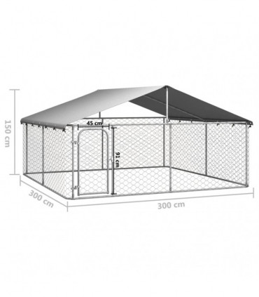 Outdoor Dog Kennel with Roof 300x300x150 cm