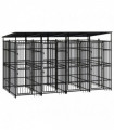 Outdoor Dog Kennel with Roof Steel 7.37 m�