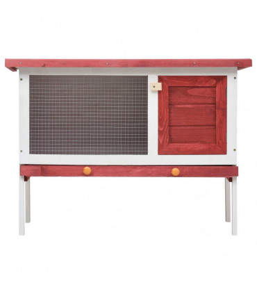 Outdoor Rabbit Hutch 1 Layer Red Wood