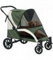 PawHut Easy Folding Pet Stroller for Large Dogs, Dark Green