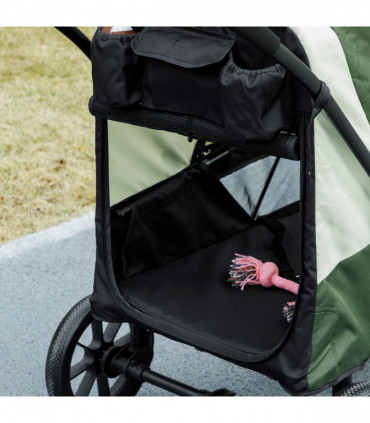PawHut Easy Folding Pet Stroller for Large Dogs, Dark Green