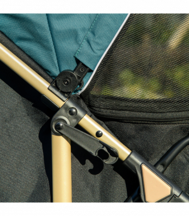 PawHut Pet Stroller for XS and S Dogs with Rain Cover - Dark Green