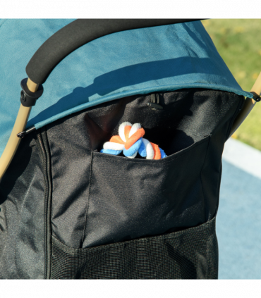 PawHut Pet Stroller for XS and S Dogs with Rain Cover - Dark Green