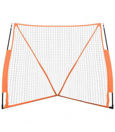 vidaXL Portable Baseball Net Orange&Black 183x182x183cm Steel&Polyester