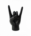Resin Rock n Roll Hand Gesture Sculpture, Black and Gold Figurine for Home Decor Statue Gift