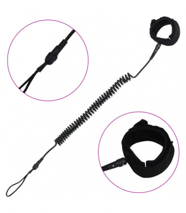 SUP Coiled Leash Black 10 inch