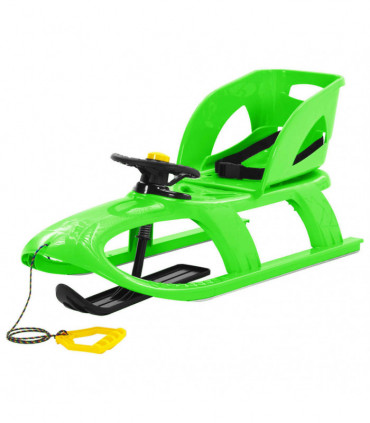 Sledge with Seat and Wheel Green 102.5x40x23cm Polypropylene