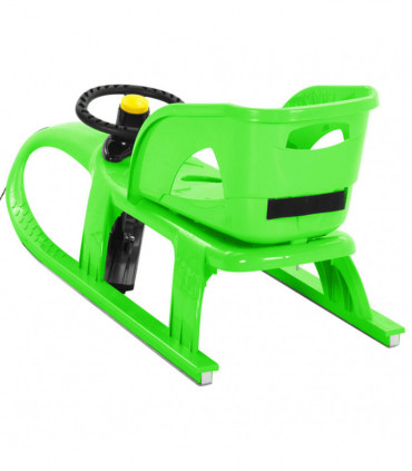 Sledge with Seat and Wheel Green 102.5x40x23cm Polypropylene