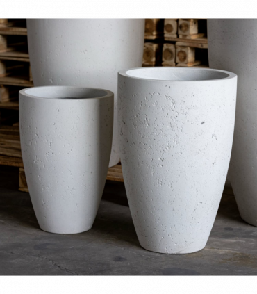 Vessara | White Mist – 68cm Extra Large Tall Concrete Vase Planter – 61L Indoor & Outdoor Decorative Plant Pot