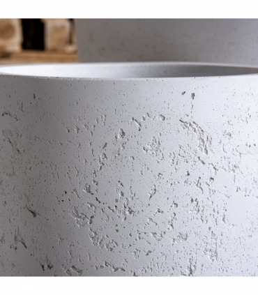 Vessara | White Mist – 68cm Extra Large Tall Concrete Vase Planter – 61L Indoor & Outdoor Decorative Plant Pot