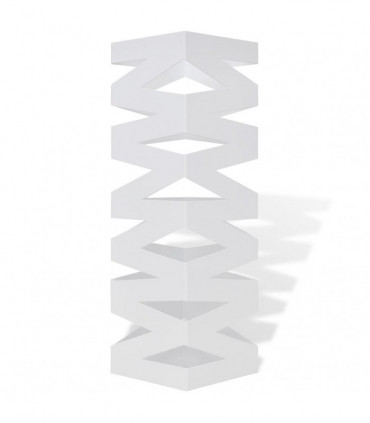 White Square Umbrella Stand Storage Holder Walking Stick Steel 48.5 cm
