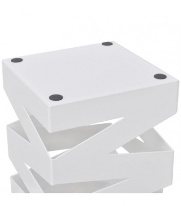 White Square Umbrella Stand Storage Holder Walking Stick Steel 48.5 cm