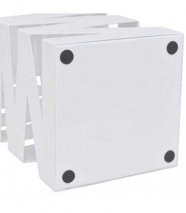 White Square Umbrella Stand Storage Holder Walking Stick Steel 48.5 cm