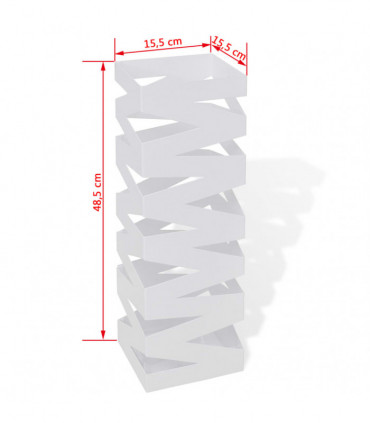 White Square Umbrella Stand Storage Holder Walking Stick Steel 48.5 cm