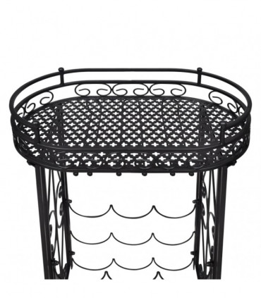 Wine Rack with Glass Holder for 9 Bottles Metal