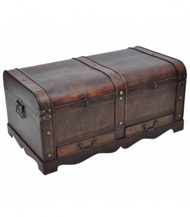 Wooden Treasure Chest Large Brown