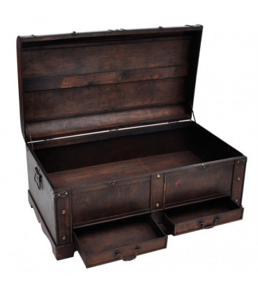 Wooden Treasure Chest Large Brown