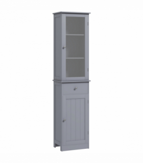 kleankin Storage Cabinet Organizer Tower with Shelves & Drawer, Grey