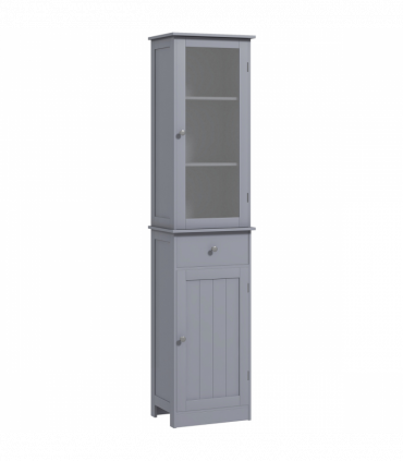 kleankin Storage Cabinet Organizer Tower with Shelves & Drawer, Grey