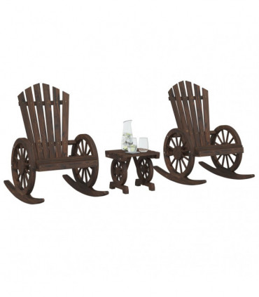 vidaXL 3 Piece Garden Lounge Set Solid Wood Fir