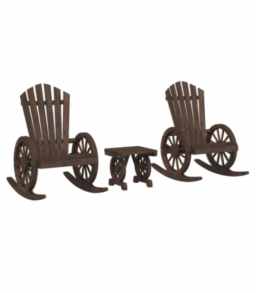 vidaXL 3 Piece Garden Lounge Set Solid Wood Fir