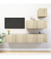 vidaXL 4 Piece TV Cabinet Set Sonoma Oak Engineered Wood