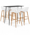 vidaXL 5 Piece Bar Set Black and White