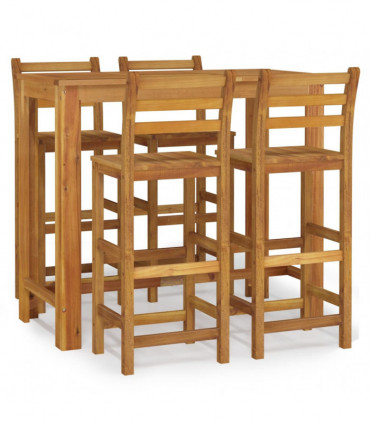 vidaXL 5 Piece Garden Bar Set Solid Wood  Acacia