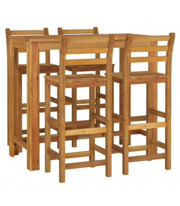 vidaXL 5 Piece Garden Bar Set Solid Wood  Acacia