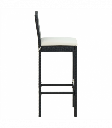 vidaXL 5 Piece Garden Bar Set with Cushions Poly Rattan Black