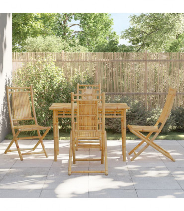 vidaXL 5 Piece Garden Dining Set Bamboo