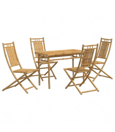 vidaXL 5 Piece Garden Dining Set Bamboo