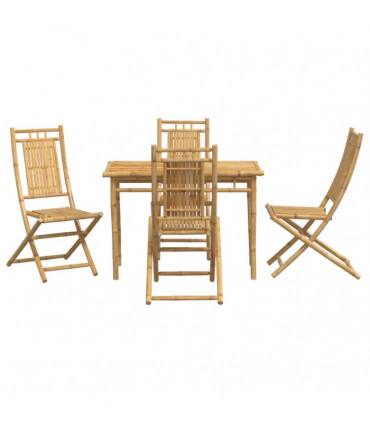 vidaXL 5 Piece Garden Dining Set Bamboo