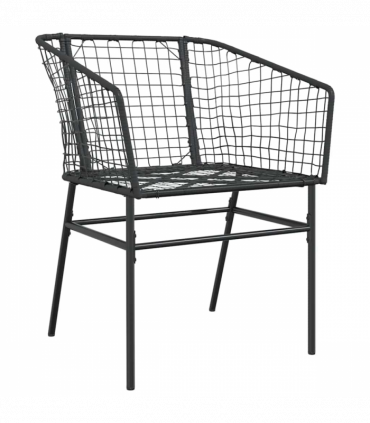 vidaXL 5 Piece Garden Dining Set Black Poly Rattan Glass